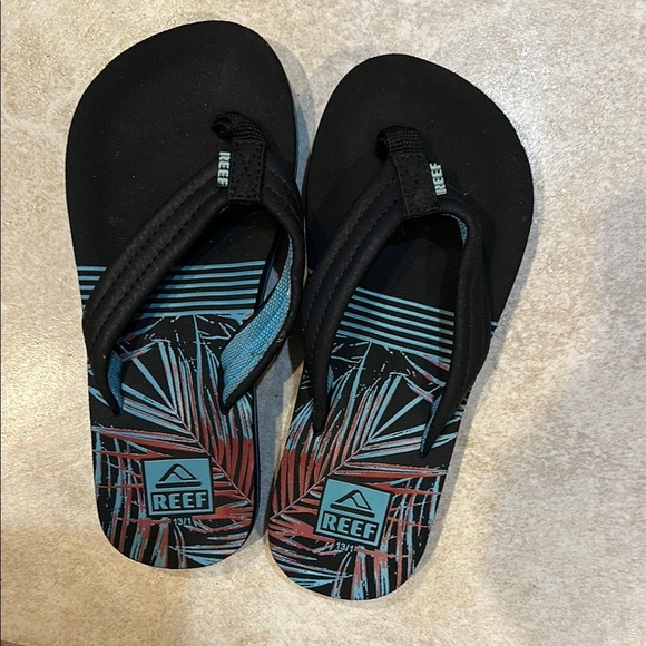 Reef Ahi Sandals Tropical Dream Flip Flops 13/1 Kids - Picture 1 of 5